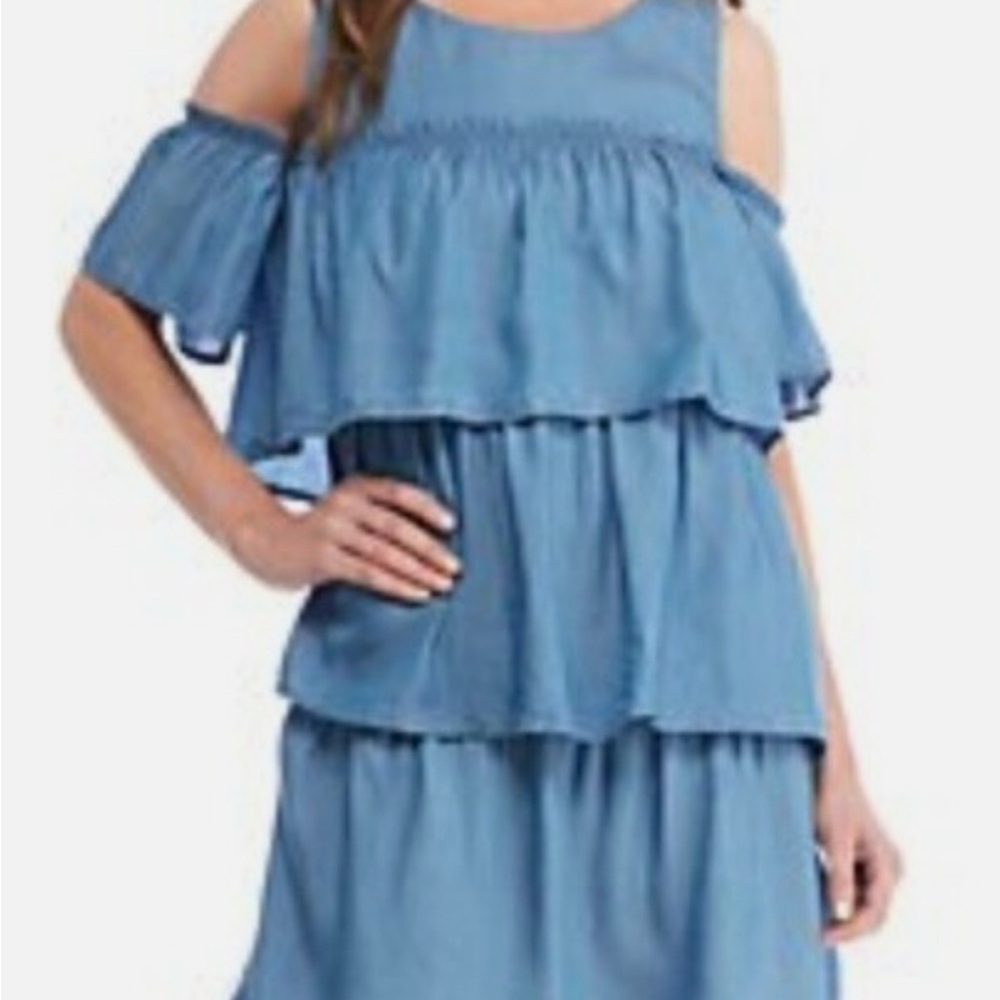 Crown & Ivy Blue Off-Shoulder Dress